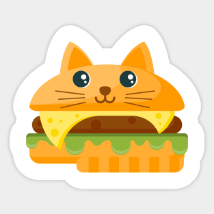 Cat burger. Sticker